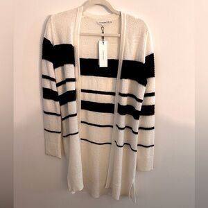 CALVIN KLEIN Striped Open Front Duster Cardigan XS
